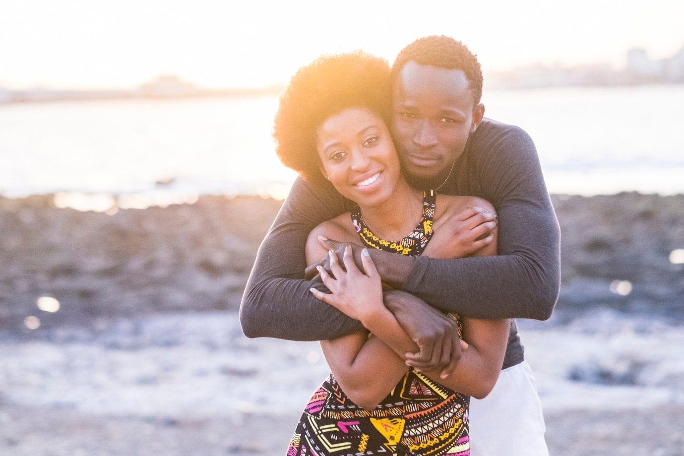 Couple in Love Hugging Outdoors