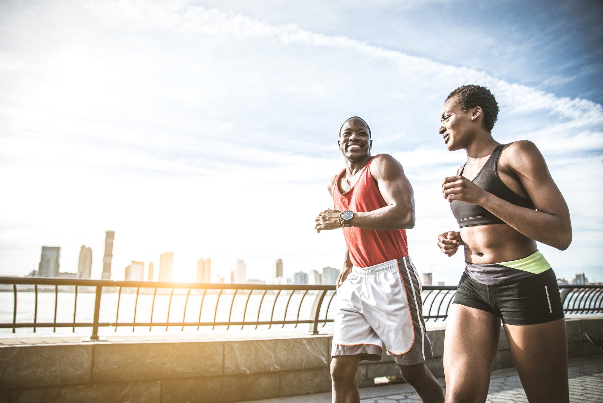 Couple running